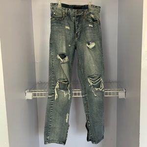 Slim Forever21 ripped jeans.